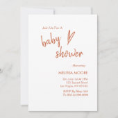 Terracotta Boho Heart Baby Dusche Einladung (Vorderseite)