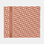Terracotta Boho Hearts Valentine Gift Fleecedecke (Vorderseite (Horizontal))