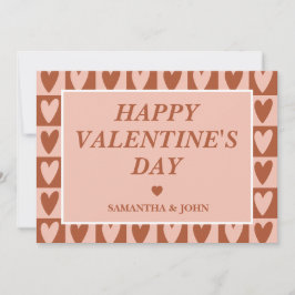 Terracotta Boho Hearts Valentine’s Gift Feiertagskarte