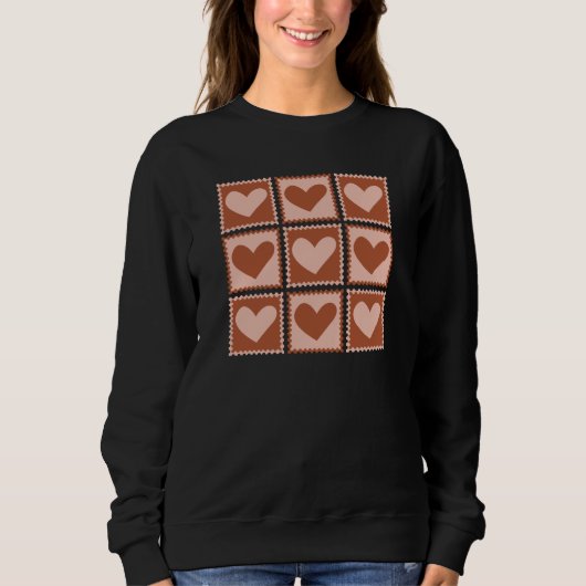 Terracotta Boho Hearts Valentine’s Gift Sweatshirt (Vorderseite)
