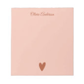 Terracotta Boho Herz Valentinstag Personalisiert Notizblock (Vorderseite)
