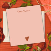 Terracotta Boho Herz Valentinstag Personalisiert Notizblock