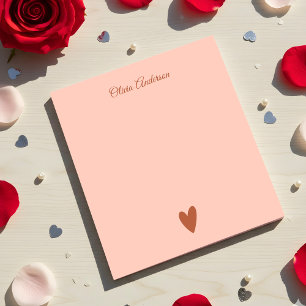 Terracotta Boho Herz Valentinstag Personalisiert Notizblock