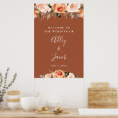 Terracotta Boho Hochzeit im Herbst Willkommen Poster (Küche)
