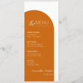 Terracotta Boho Minimal Script Wedding Menu Menükarte (Vorderseite)