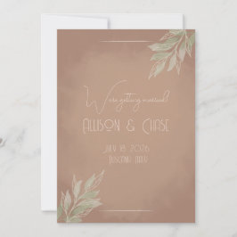 Terracotta Boho Minimalist Save the Date card Einladung