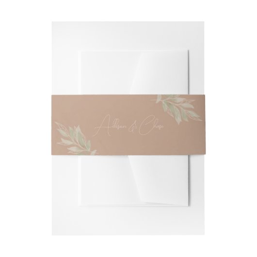 Terracotta Boho Minimalist Wedding Einladungsbanderole (Vorderseite Beispiel)