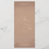 Terracotta Boho Minimalist Wedding Menu Menükarte (Rückseite)