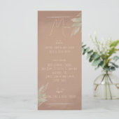 Terracotta Boho Minimalist Wedding Menu Menükarte (Stehend Vorderseite)