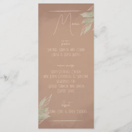Terracotta Boho Minimalist Wedding Menu Menükarte