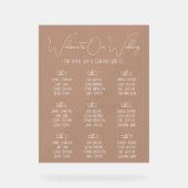 Terracotta Boho Minimalist Wedding Seating Chart Acrylschild (Vorderseite)