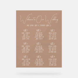 Terracotta Boho Minimalist Wedding Seating Chart Acrylschild