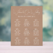 Terracotta Boho Minimalist Wedding Seating Chart Acrylschild (Neutral)