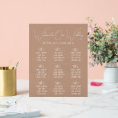 Terracotta Boho Minimalist Wedding Seating Chart Acrylschild (Hochzeit)
