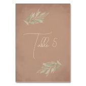 Terracotta Boho Minimalist Wedding Tischnummer (Rückseite)
