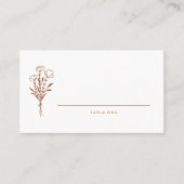 Terracotta Boho Minimalistisch Botanicals Hochzeit Platzkarte (Vorderseite)
