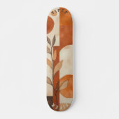 Terracotta Boho - Minimalistisches Bio Leaf Skateboard (Vorne)