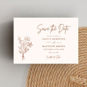 Terracotta Boho Minimalistisches Elegantes Foto Ho Save The Date