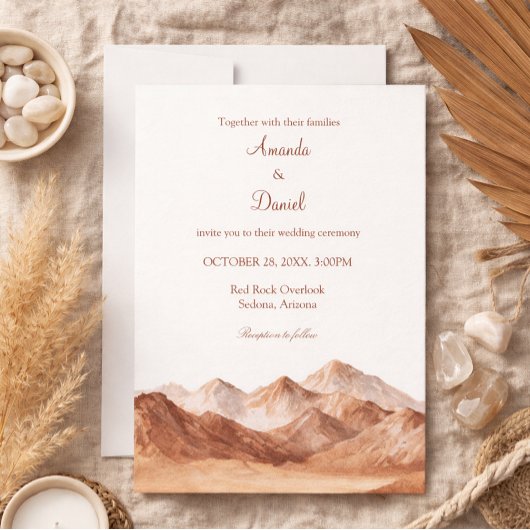 Terracotta Boho Mountain Southwest Wedding  Einladung