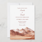 Terracotta Boho Mountain Southwest Wedding Einladung (Vorderseite)