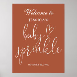 Terracotta Boho Neutral Baby Sprinkle Begrüßungsze Poster