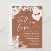 Terracotta Boho Pampas Brautparty, Fall in Liebe Einladung (Vorderseite)