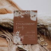 Terracotta Boho Pampas Engagement Party Einladung