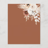 Terracotta Boho Pampas Gras Wedding Flat Menu (Rückseite)