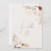 Terracotta Boho Pampas Grass Hallo 40. Geburtstag Einladung (Rückseite)