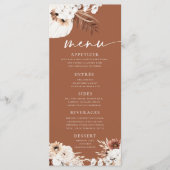 Terracotta Boho Pampas Grass Menu Menükarte (Vorderseite)