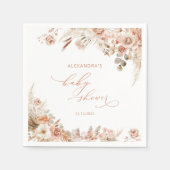 Terracotta Boho Pampas Grass Paper Napkin Serviette (Vorderseite)