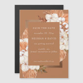 Terracotta Boho Pampas Orchids Save the Date Magnetkarte (Vorne/Hinten)