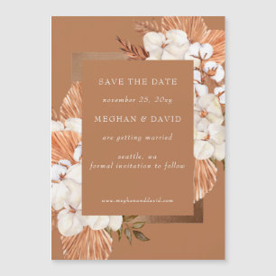 Terracotta Boho Pampas Orchids Save the Date Magnetkarte
