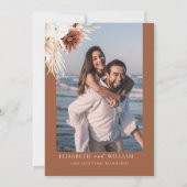 Terracotta Boho Pampas Save the Date Einladung (Rückseite)