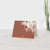 Terracotta Boho Pampas Wedding Dankeschön Karte (Rückseite)