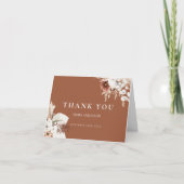 Terracotta Boho Pampas Wedding Dankeschön Karte (Vorderseite)