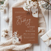 Terracotta Boho Pampas Wedding Einladung