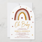 Terracotta Boho Rainbow Arch Baby Dusche Einladung (Vorderseite)