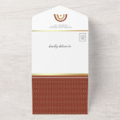 Terracotta Boho Rainbow Baby Dusche All In One Einladung (Außenbereich)