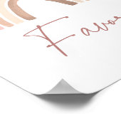 Terracotta Boho Rainbow Baby Dusche Favorit Zeiche Poster (Ecke)