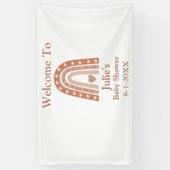 Terracotta Boho Rainbow Baby Dusche Willkommen Banner (Vertikal)