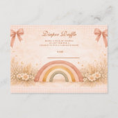 Terracotta Boho Rainbow Baby Shower Diapper Raffle Begleitkarte (Vorderseite)