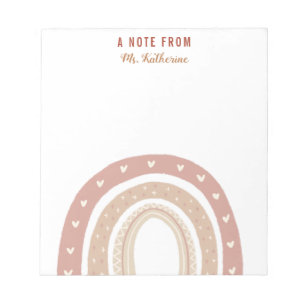 Terracotta Boho Rainbow Danke für Ihr Geschenk Notizblock