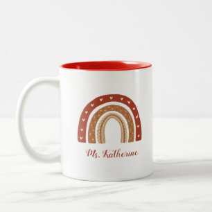 Terracotta Boho Rainbow Danke für Ihr Geschenk Zweifarbige Tasse