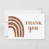 Terracotta Boho Rainbow Dankeschön Karte (Vorderseite)