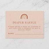 Terracotta Boho Rainbow Diaper Raffle Baby Dusche Begleitkarte (Vorderseite)