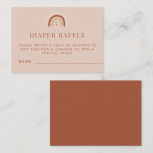 Terracotta Boho Rainbow Diaper Raffle Baby Dusche Begleitkarte