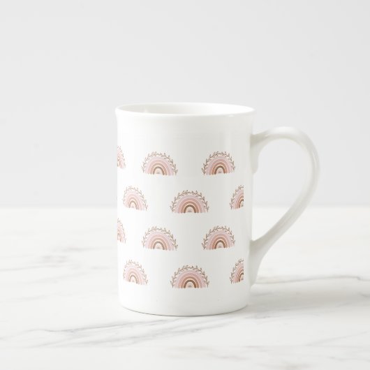 Terracotta Boho Rainbow, Dusty Pink Tasse (Rechts)