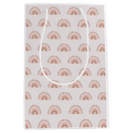 Terracotta Boho Rainbow, Dusty Pink Wrapping Paper Mittlere Geschenktüte