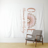 Terracotta Boho Rainbow Erster Geburtstag Hintergr Wandteppich (Beispiel (Horizontal))